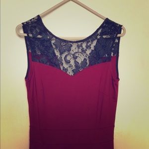 Red Pleated Cocktail Dress